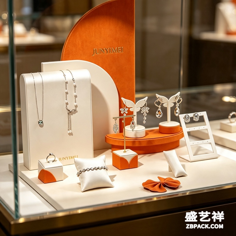 橙白拼色珠宝展示套装CC3 | Orange and White Colorblock Jewelry Display Set CC3 - 细节图4