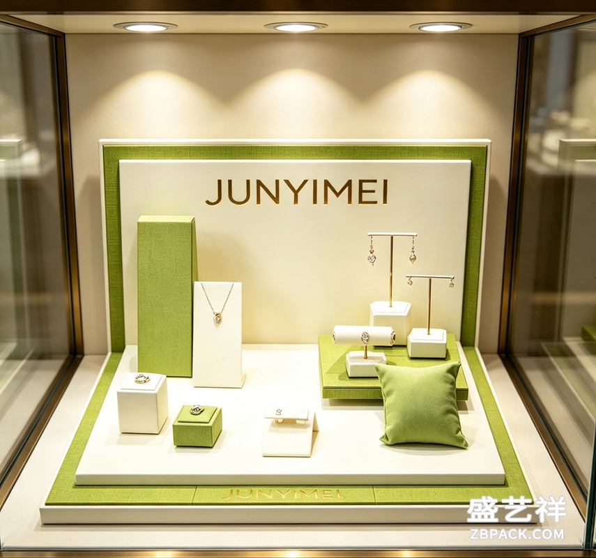 清新绿白珠宝展示套装CC14 | Fresh Green & White Jewelry Display Set CC14