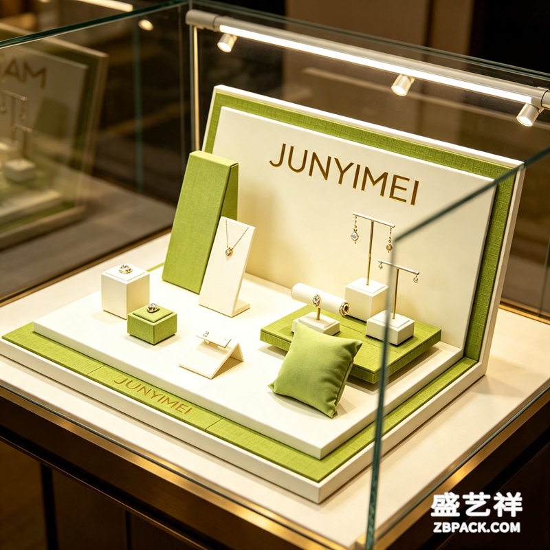 清新绿白珠宝展示套装CC14 | Fresh Green & White Jewelry Display Set CC14 - 细节图2