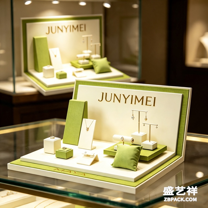 清新绿白珠宝展示套装CC14 | Fresh Green & White Jewelry Display Set CC14 - 细节图3