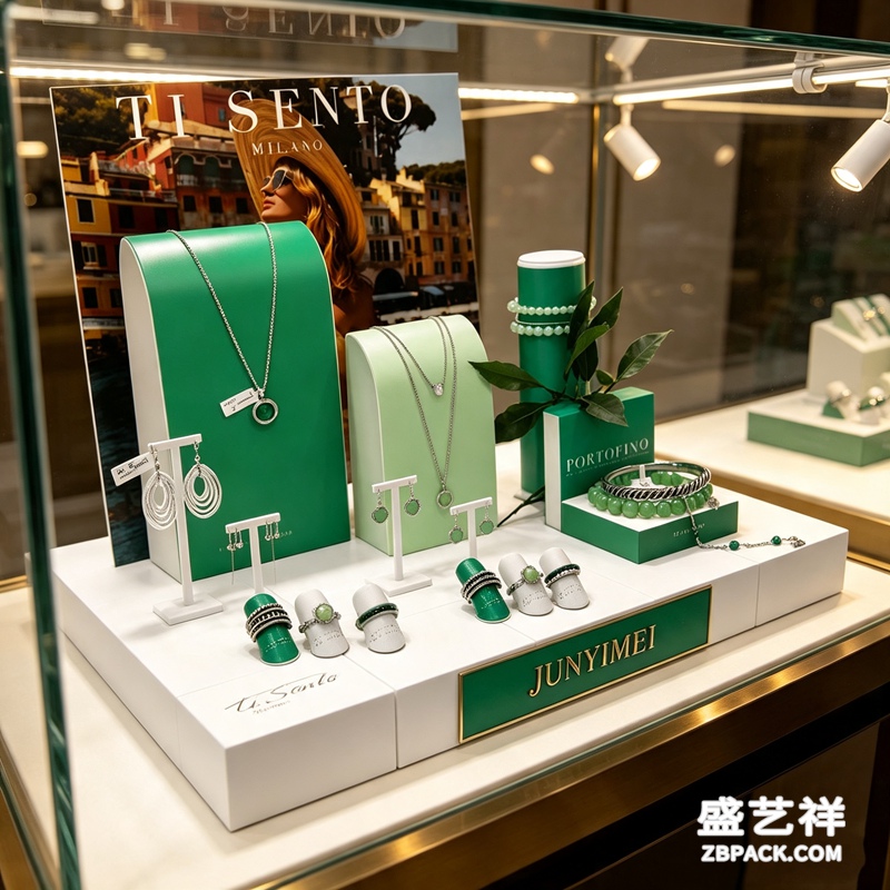绿白度假风珠宝展示套装CC19 | Green & White Resort Jewelry Display Set CC19 - 细节图4