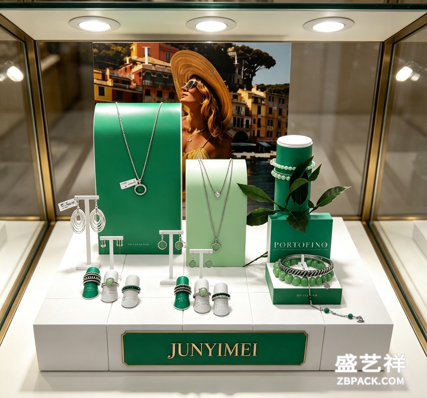 绿白度假风珠宝展示套装CC19 | Green & White Resort Jewelry Display Set CC19