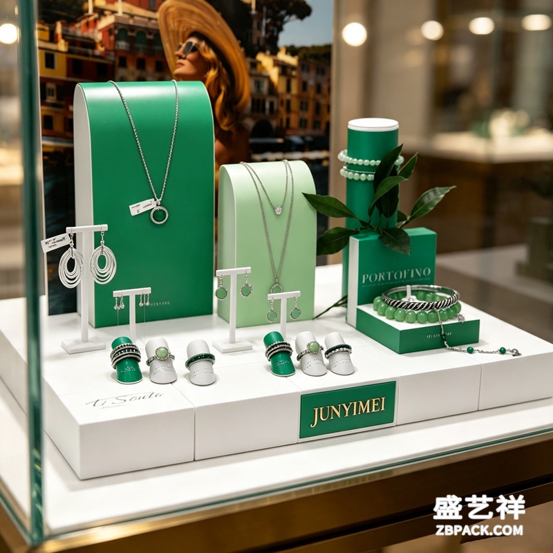 绿白度假风珠宝展示套装CC19 | Green & White Resort Jewelry Display Set CC19 - 细节图3