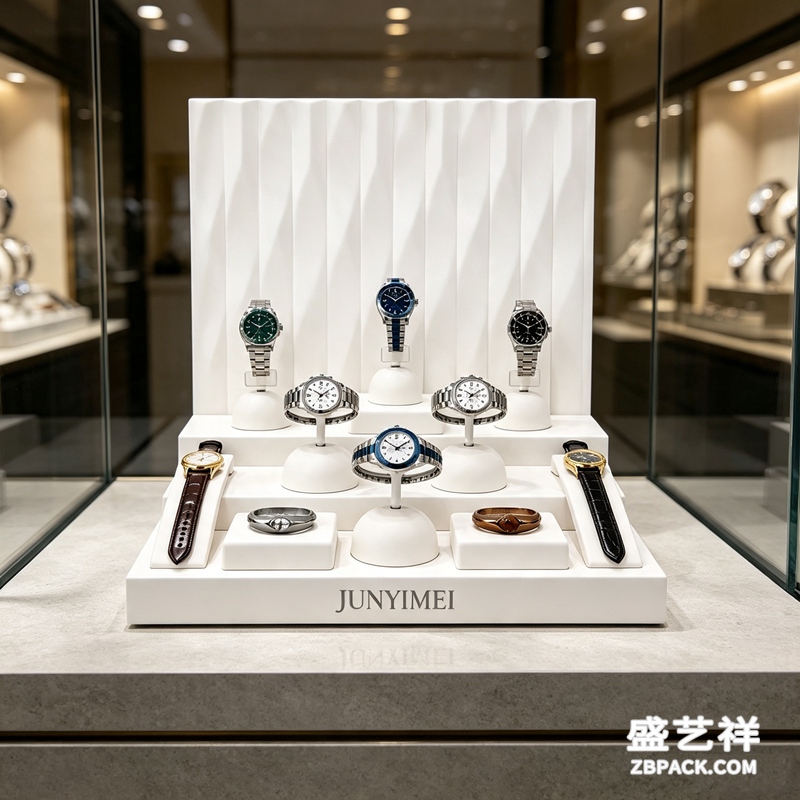 纯白立体褶皱腕表展示套装CC21 | Pure White Pleated Watch Display Set CC21