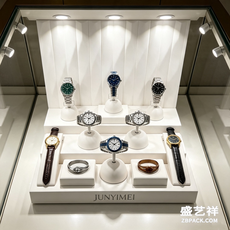 纯白立体褶皱腕表展示套装CC21 | Pure White Pleated Watch Display Set CC21 - 细节图3