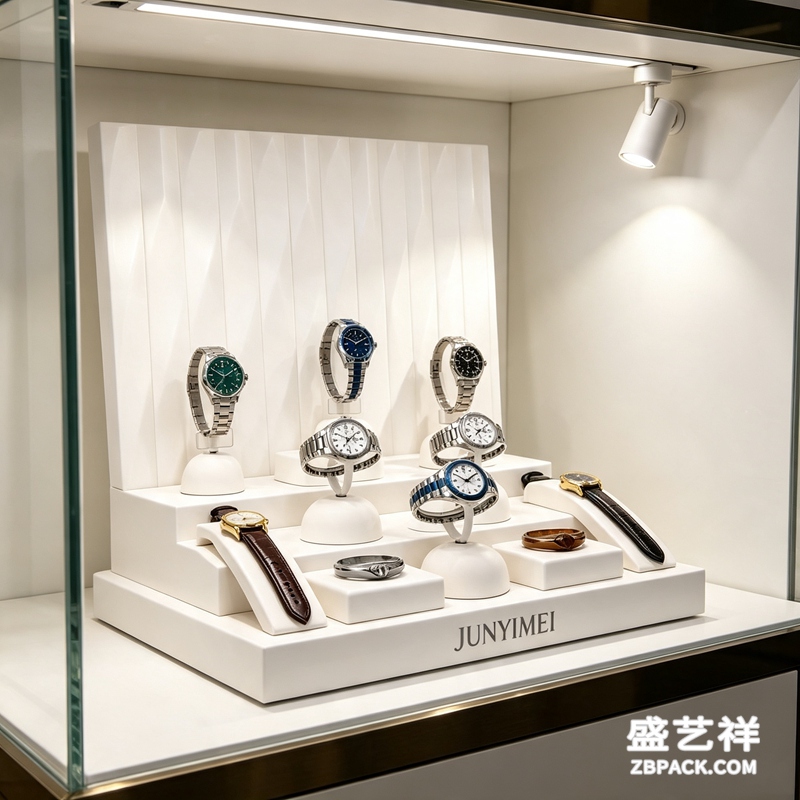 纯白立体褶皱腕表展示套装CC21 | Pure White Pleated Watch Display Set CC21 - 细节图2