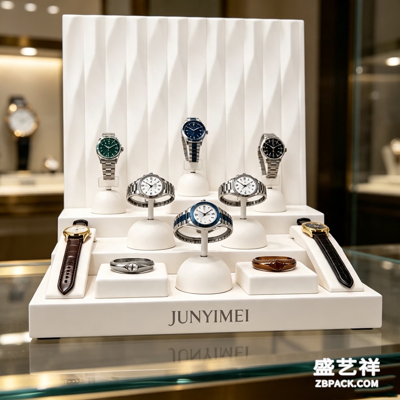 纯白立体褶皱腕表展示套装CC21 | Pure White Pleated Watch Display Set CC21 - 细节图4