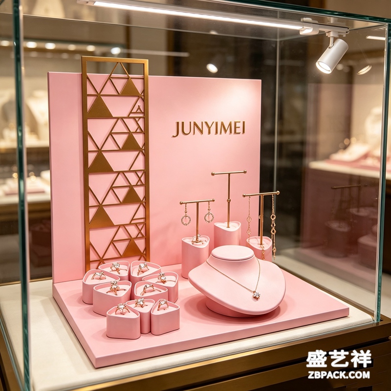 粉金几何珠宝展示套装CC27 | Pink & Gold Geometric Jewelry Display Set CC27 - 细节图3