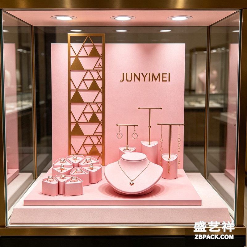 粉金几何珠宝展示套装CC27 | Pink & Gold Geometric Jewelry Display Set CC27