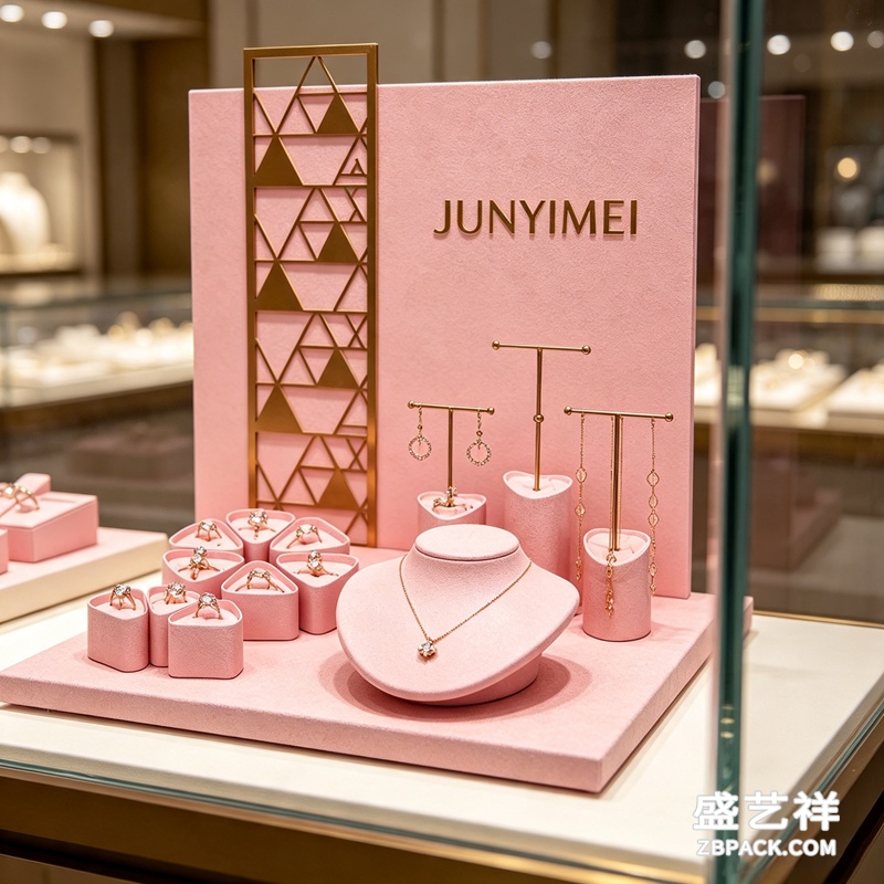 粉金几何珠宝展示套装CC27 | Pink & Gold Geometric Jewelry Display Set CC27 - 细节图2