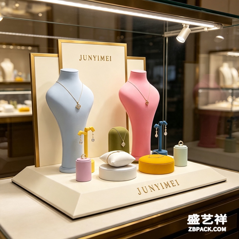 多彩绒面珠宝橱窗展示套装CC28 | Colorful Velvet Jewelry Display Set CC28 - 细节图4