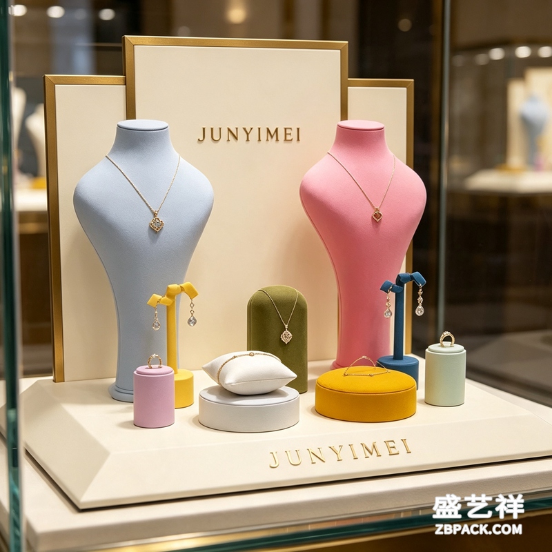 多彩绒面珠宝橱窗展示套装CC28 | Colorful Velvet Jewelry Display Set CC28 - 细节图3