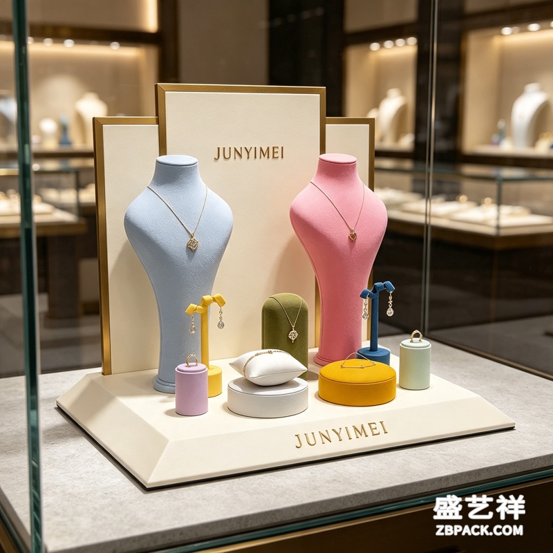 多彩绒面珠宝橱窗展示套装CC28 | Colorful Velvet Jewelry Display Set CC28 - 细节图2