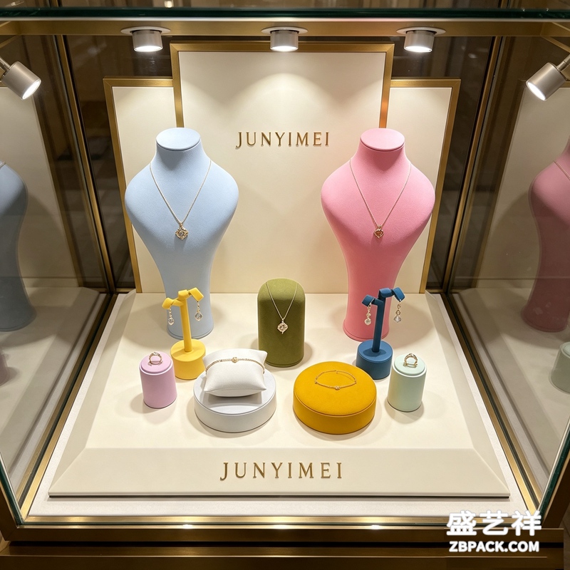 多彩绒面珠宝橱窗展示套装CC28 | Colorful Velvet Jewelry Display Set CC28