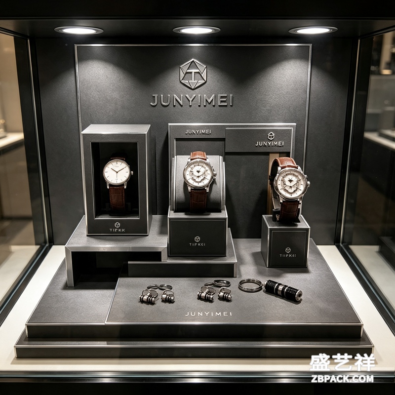 高级灰金属边框腕表柜台展示套装 CC57 | Premium‑Grey Metal‑Frame Watch Display Set CC57 - 细节图3